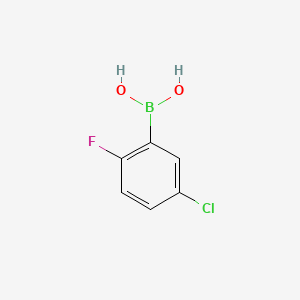 Chemical structure of 5-Chloro-2-fluorophenylboronic acid