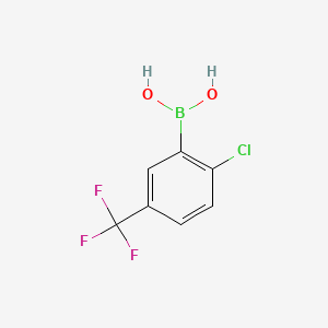 Chemical structure of 2-Chloro-5-(trifluoromethyl)phenylboronic acid