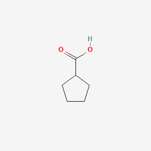 Chemical structure of Cyclopentanecarboxylic acid