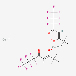 Chemical structure of Copper bis(6,6,7,7,8,8,8-heptafluoro-2,2-dimethyl-3,5-octanedionate)