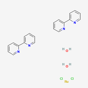 Chemical structure of cis-Bis-(2,2'-bipyridine)dichlororuthenium dihydrate