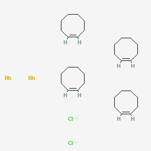 Chemical structure of Chlorobis(cyclooctene)rhodium(I),dimer