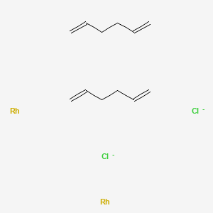 Chemical structure of Chloro(1,5-hexadiene)rhodium(I),dimer