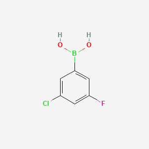 Chemical structure of 3-Chloro-5-fluorobenzeneboronic acid