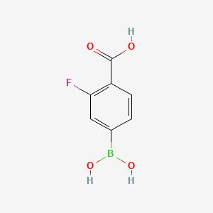 Chemical structure of 4-Carboxy-3-fluorophenylboronic acid
