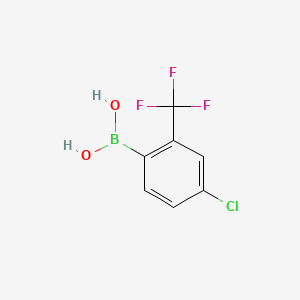 Chemical structure of 4-Chloro-2-(trifluoromethyl)benzeneboronic acid