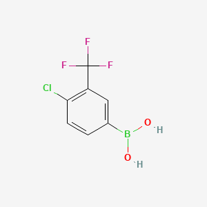 Chemical structure of 4-Chloro-3-(trifluoromethyl)benzeneboronic acid