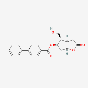 Chemical structure of (-)-Corey lactone, 4-phenylbenzoate alcohol