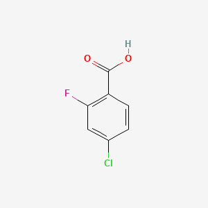 Chemical structure of 4-Chloro-2-fluorobenzoic acid