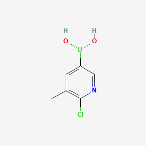 Chemical structure of 6-Chloro-5-methylpyridine-3-boronic acid