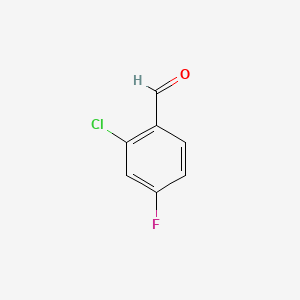 Chemical structure of 2-Chloro-4-fluorobenzaldehyde
