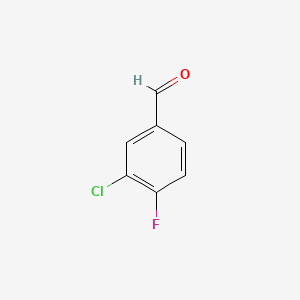 Chemical structure of 3-Chloro-4-fluorobenzaldehyde