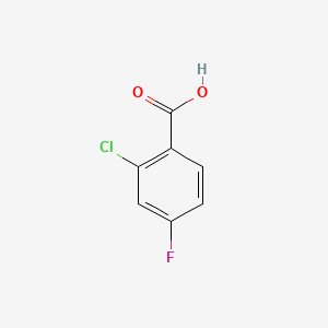 Chemical structure of 2-Chloro-4-fluorobenzoic Acid