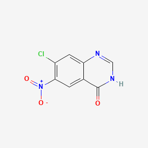 Chemical structure of 7-Chloro-6-nitro-4-quinazolinol