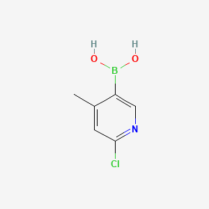 Chemical structure of 2-Chloro-4-methylpyridine-5-boronic acid