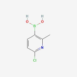 Chemical structure of 6-Chloro-2-methylpyridine-3-boronic