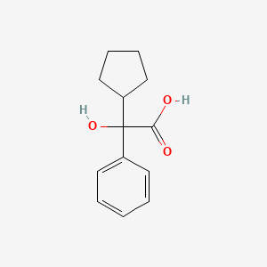 Chemical structure of α-Cyclopentylmandelic acid