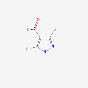 Chemical structure of 5-Chloro-1,3-dimethylpyrazole-4-carboxaldehyde