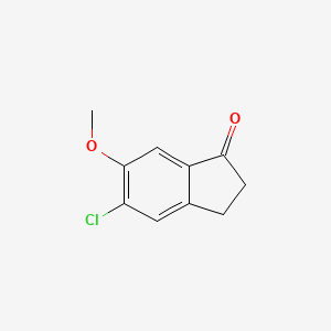 Chemical structure of 5-Chloro-6-methoxy-1-indanone
