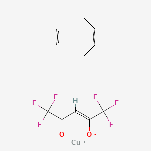Chemical structure of 1,5-Cyclooctadiene(hexafluoro-2,4-pentanedionato)copper(I)