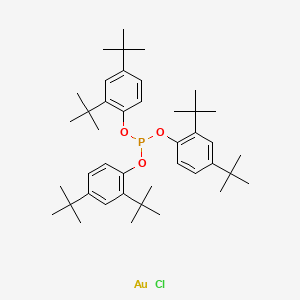 Chemical structure of Chloro[tris(2,4-di-tert-butylphenyl)phosphite]gold