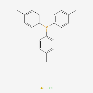 Chemical structure of Chloro[tri(p-tolyl)phosphine]gold(I)