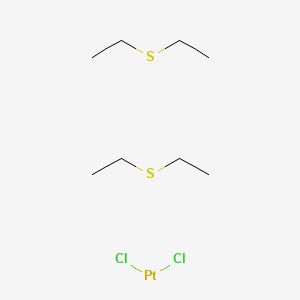 Chemical structure of cis-Dichlorobis(diethyl sulfide)platinum(II)