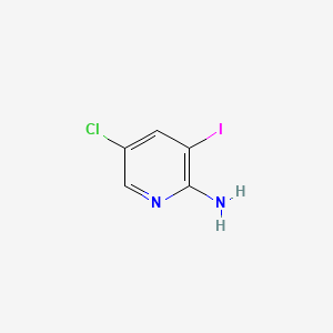 Chemical structure of 2-Amino-5-chloro-3-iodopyridine