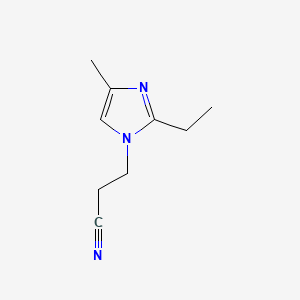 Chemical structure of 1H-Imidazole-1-propanenitrile, 2-ethyl-4-methyl-