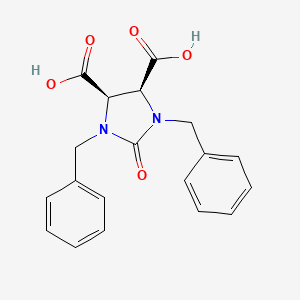 Chemical structure of cis-1,3-dibenzyl-2-oxoimidazolidine-4,5-dicarboxylic acid