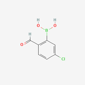 Chemical structure of 5-Chloro-2-formylphenylboronic acid