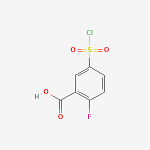 Chemical structure of 5-Chlorosulfonyl-2-fluorobenzoic acid