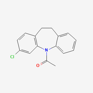 Chemical structure of 5-Acetyl-3-chloro-10,11-dihydrodibenzo[b,f]azepine
