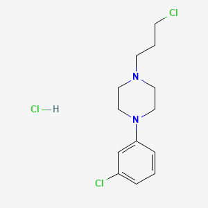 Chemical structure of 1-(3-Chlorophenyl)-4-(3-chloropropyl)piperazine Hydrochloride