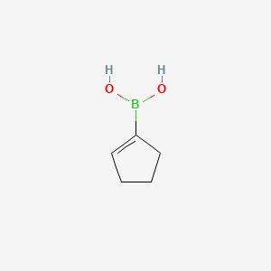 Chemical structure of 1-Cyclopentenylboronic Acid (contains varying amounts of Anhydride)