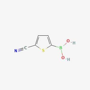 Chemical structure of 5-Cyanothiophene-2-boronicacid(contains varying amounts of Anhydride)