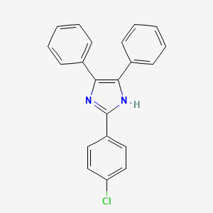 Chemical structure of 2-(2-chlorophenyl)-4,5-diphenylimidazole-1,2'-dimer