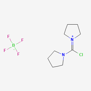 Chemical structure of 1-(Chloro-1-pyrrolidinylmethylene)pyrrolidinium Tetrafluoroborate