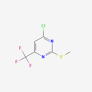 Chemical structure of 4-Chloro-2-methylthio-6-(trifluoromethyl)pyrimidine