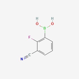 Chemical structure of 3-Cyano-2-fluorobenzeneboronic acid