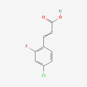 Chemical structure of 4-Chloro-2-fluorocinnamic Acid