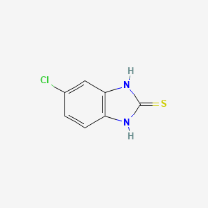 Chemical structure of 5-Chloro-2-mercaptobenzimidazole