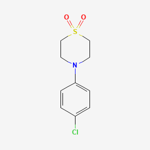 Chemical structure of 4-(4-Chlorophenyl)thiomorpholine 1,1-Dioxide