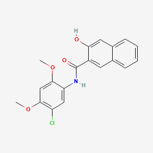 Chemical structure of 5'-Chloro-3-hydroxy-2',4'-dimethoxy-2-naphthanilide