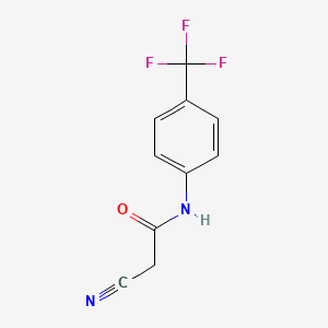 Chemical structure of 2-Cyano-N-[4-(trifluoromethyl)phenyl]acetamide