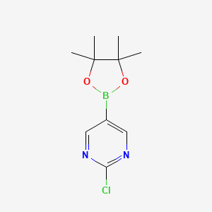 Chemical structure of 2-Chloro-5-(4,4,5,5-tetramethyl-1,3,2-dioxaborolan-2-yl)pyrimidine