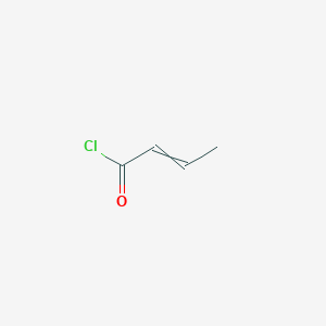 Chemical structure of Crotonoyl Chloride (cis- and trans- mixture)