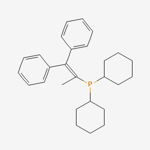 Chemical structure of Dicyclohexyl(1,1-diphenyl-1-propen-2-yl)phosphine