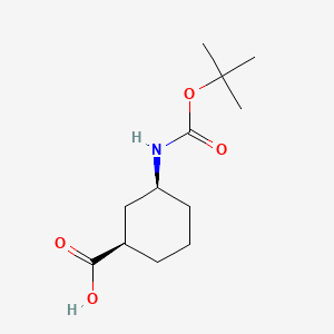 Chemical structure of cis-3-(tert-Butoxycarbonylamino)cyclohexanecarboxylic Acid
