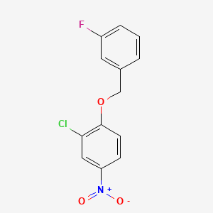 Chemical structure of 3-Chloro-4-(3-fluorobenzyloxy)nitrobenzene